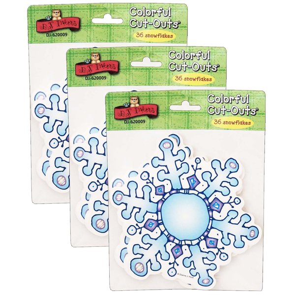 Carson Dellosa Snowflakes Cut-Outs by DJ Inkers, PK108 620009